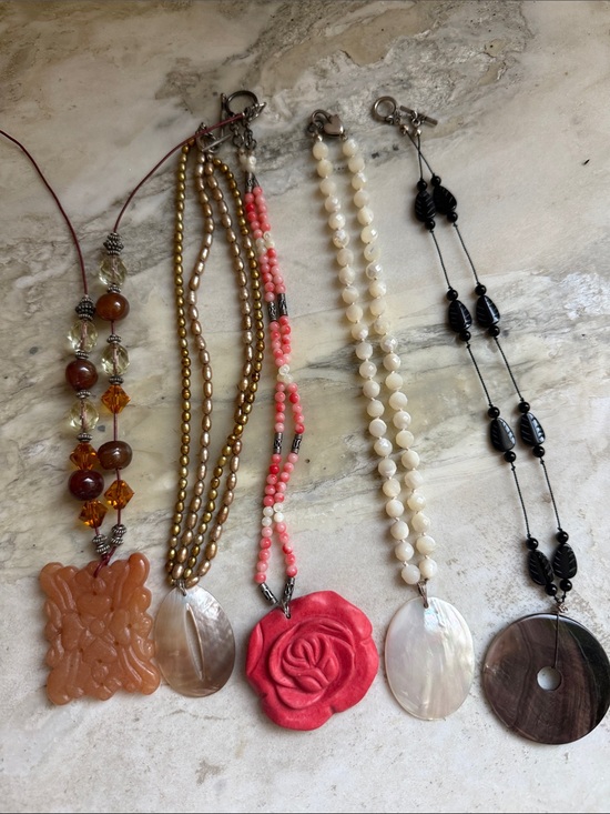Jewelry - Handmade shell, pearl, stone necklaces